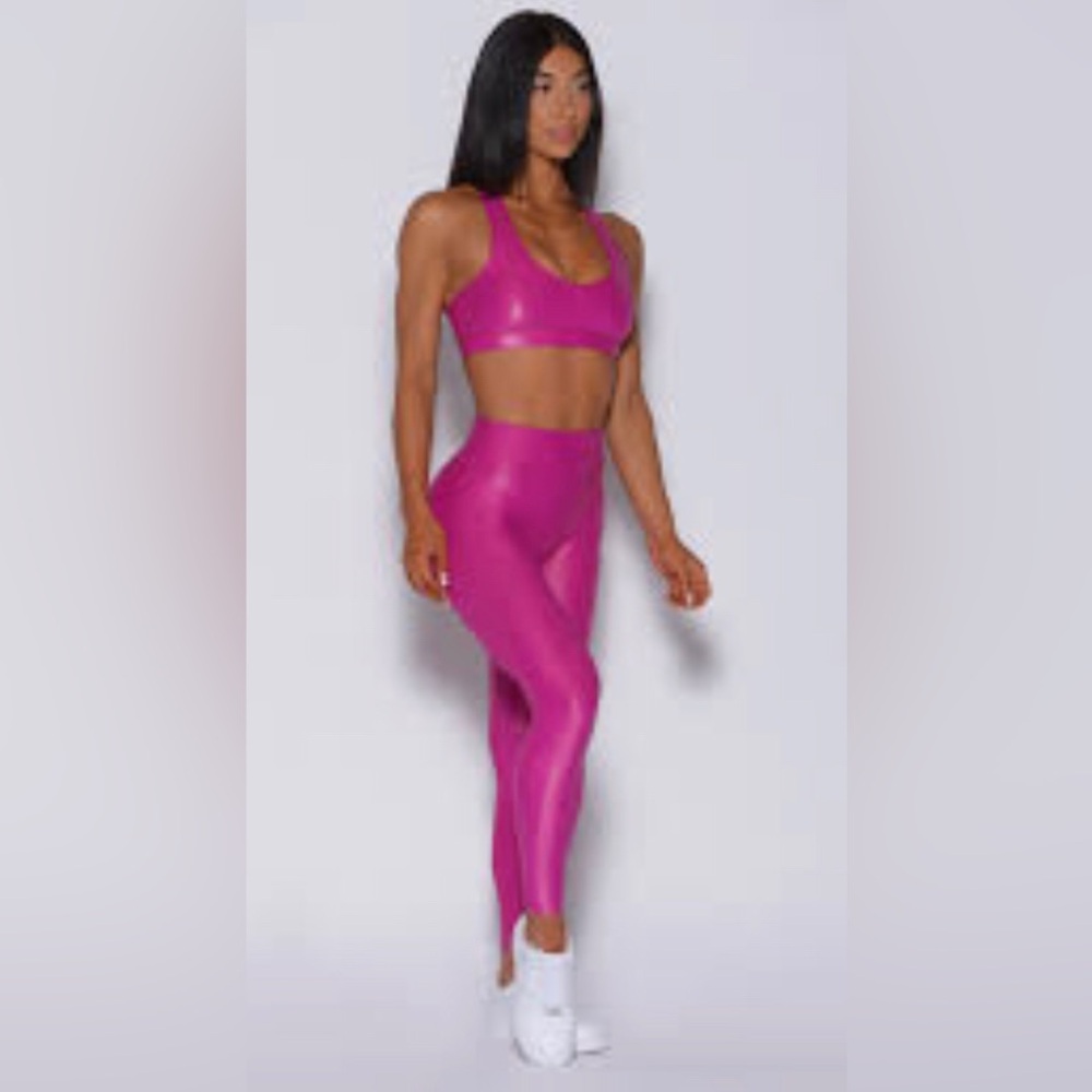 Bombshell Hot Pink Shiny Leggings
